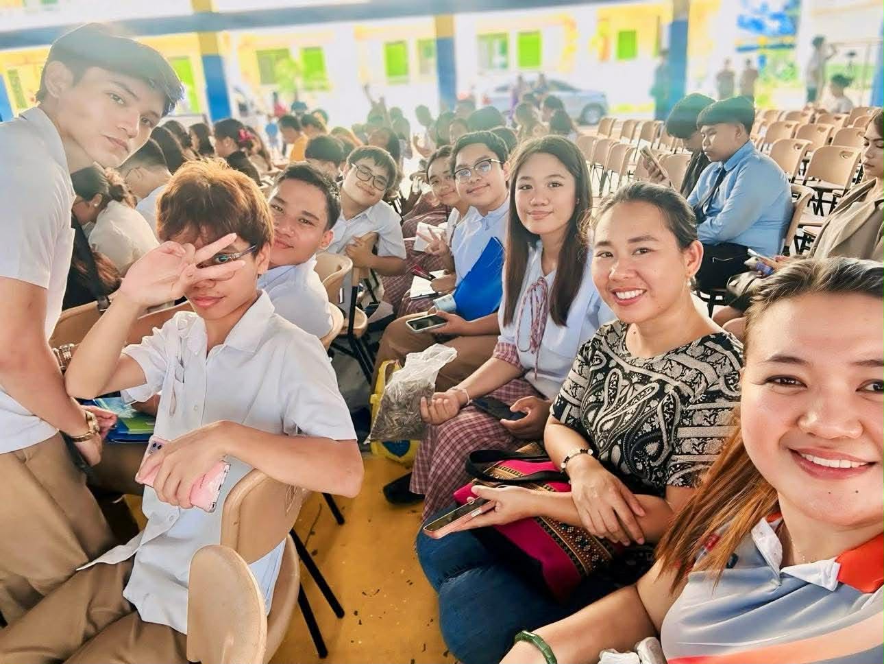 Students and teachers gathered during an STE school event