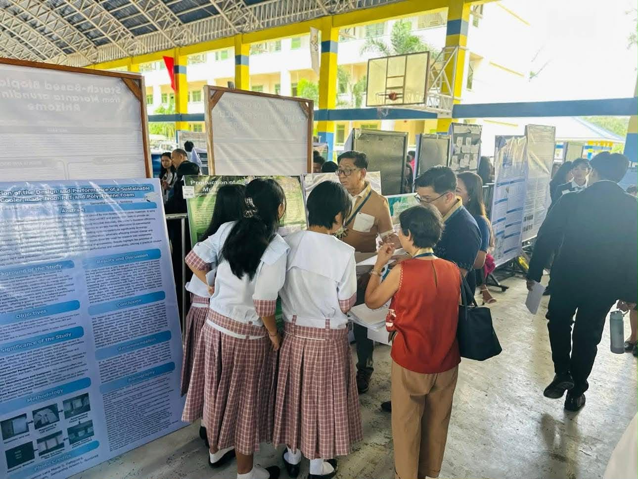 Student researchers gathered at the school research venue